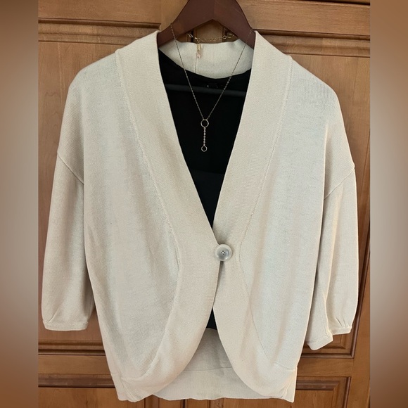 Ann Taylor Sweaters - Ann Taylor Cream Cardigan with Button Closure - Size Medium